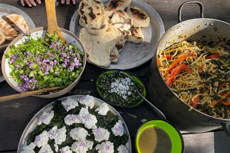 ארוחה מצמחי המאכל שליקטו 