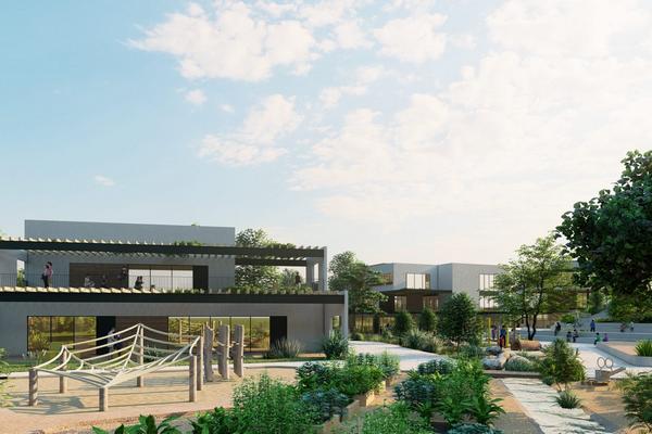 הדמייה של מבנה הקבע בבית הספר הדמוקרטי בעמק